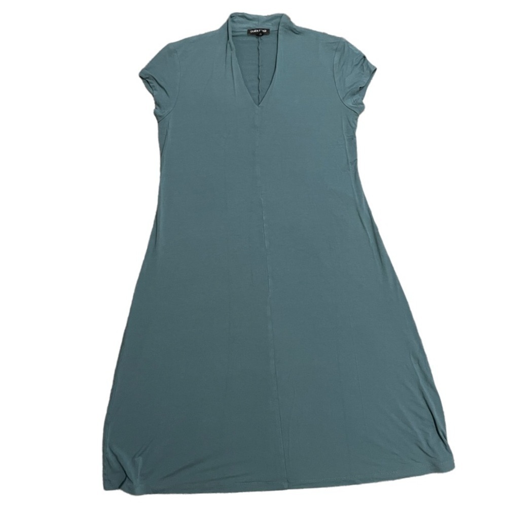 Eileen Fisher Jersey Dress Short Sleeve V Neck Size Small - Picture 7 of 8